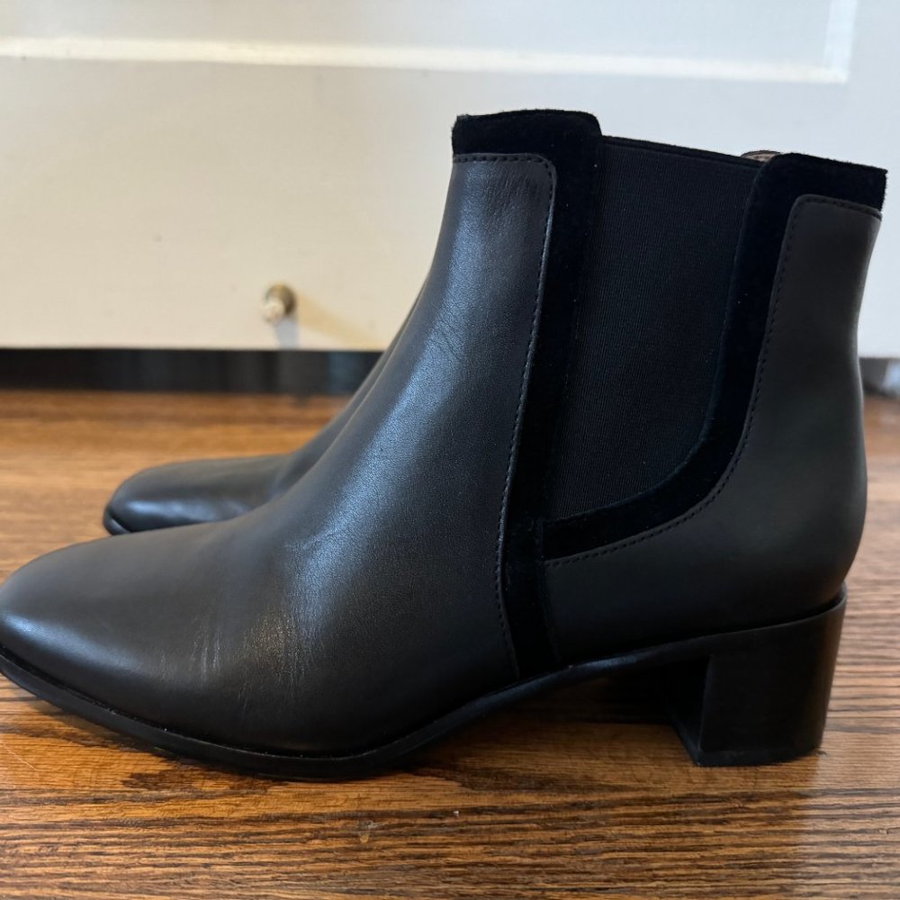 Madewell Brynn Square Toe Leather Chelsea Ankle Boot Size 8